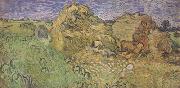 Vincent Van Gogh Field with Wheat Stacks (nn04) USA oil painting artist